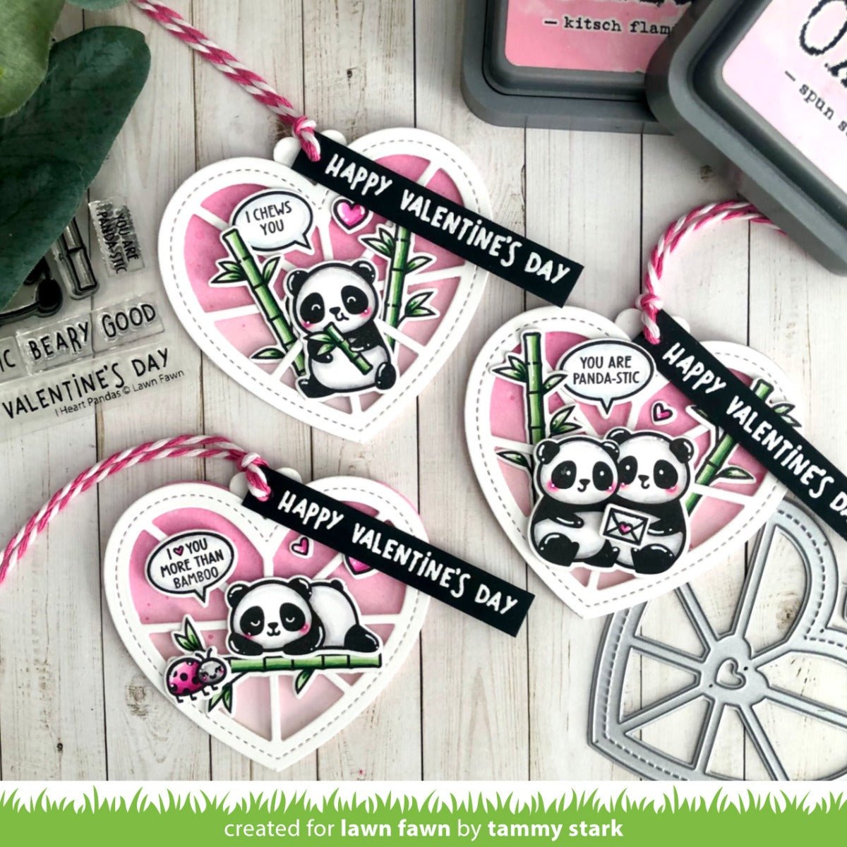 Lawn Fawn - stitched happy heart geo frame add-on - stand-alone die