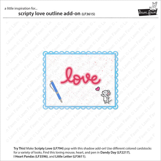 Lawn Fawn - scripty love outline - add-on die