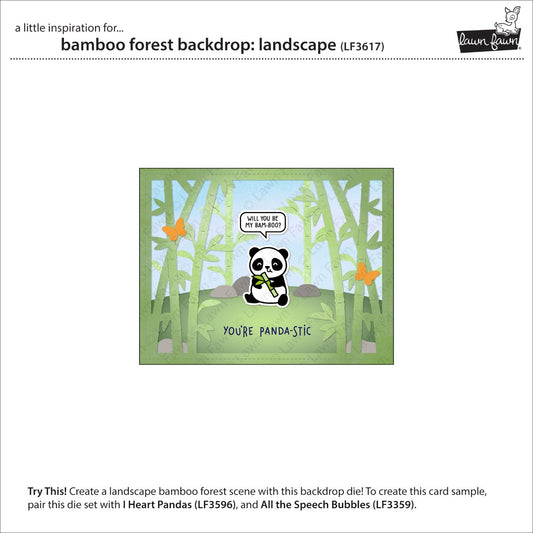 Lawn Fawn - bamboo forest backdrop: landscape - stand-alone die