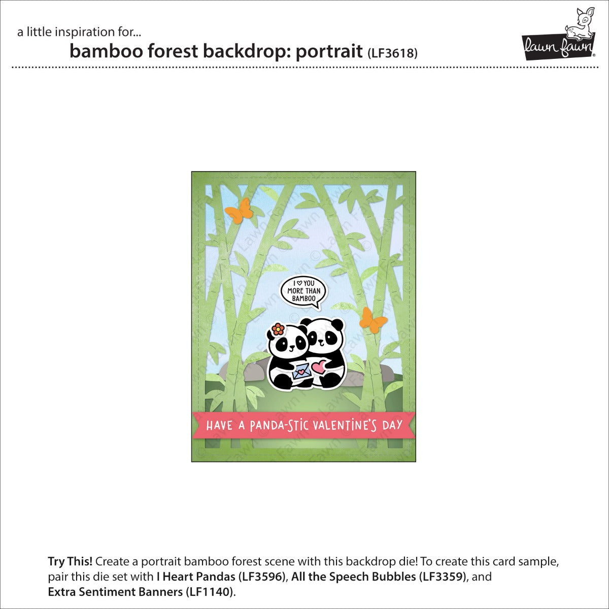Lawn Fawn - bamboo forest backdrop: portrait - stand-alone die