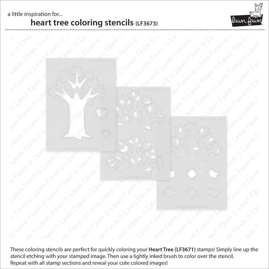 Lawn Fawn - Heart Tree - Coloring Stencils
