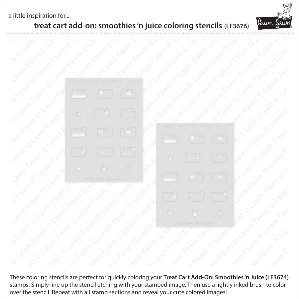 Lawn Fawn - Treat Cart add-on: smoothies 'n juice - Coloring Stencils