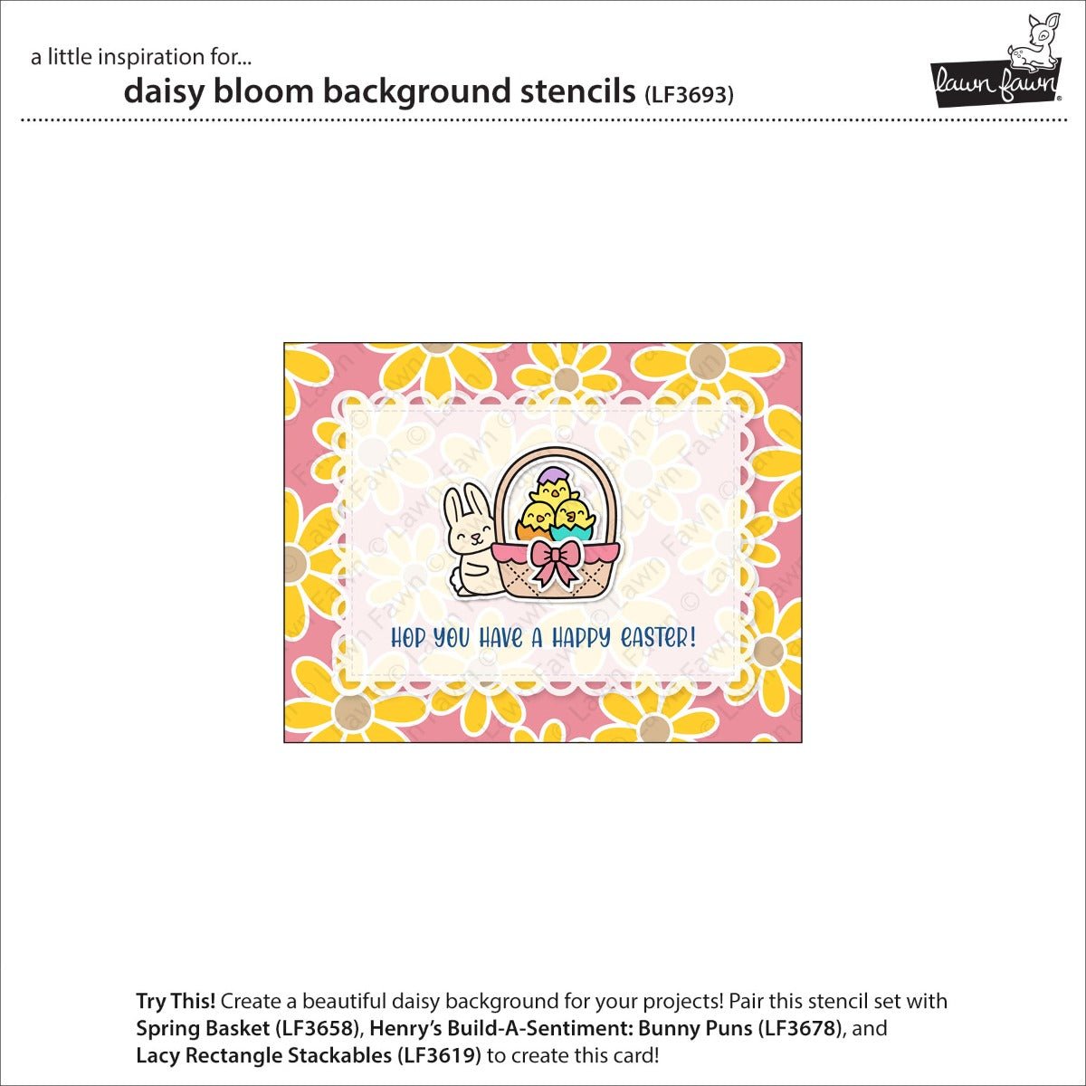 Lawn Fawn - Daisy Bloom background - Schablonen