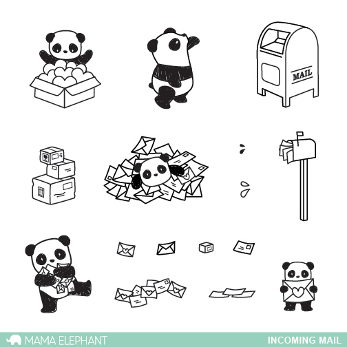 Mama Elephant - Incoming Mail Clear Stamp