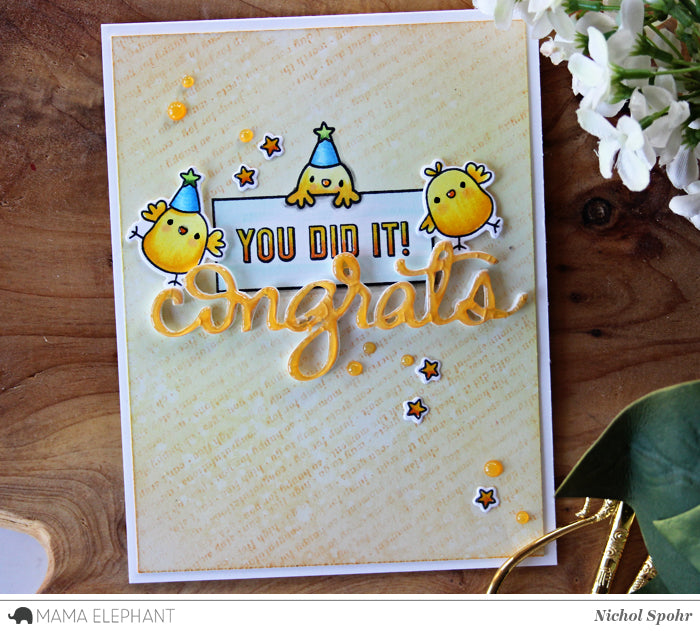 Mama Elephant - Congrats All Araound - Clear Stamp Set 4x6