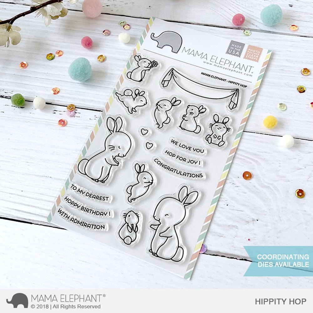 Mama Elephant - Hippity Hop - Clear Stamp 4x6