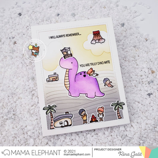 Mama Elephant Me and My Dinosaur Clear Stamp 4x6