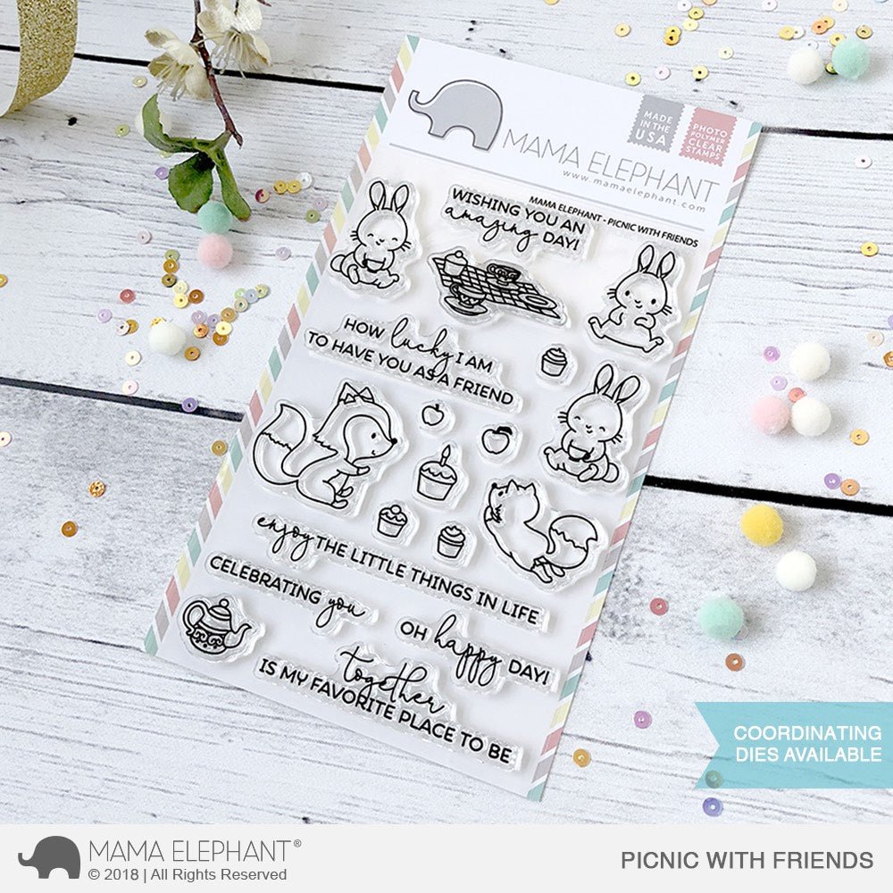 Mama Elephant - Picnic with Friends - Clear Stamp 4x6