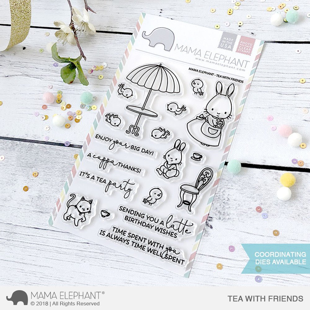 Mama Elephant - Tea with Friends - Clear Stamp 4x6