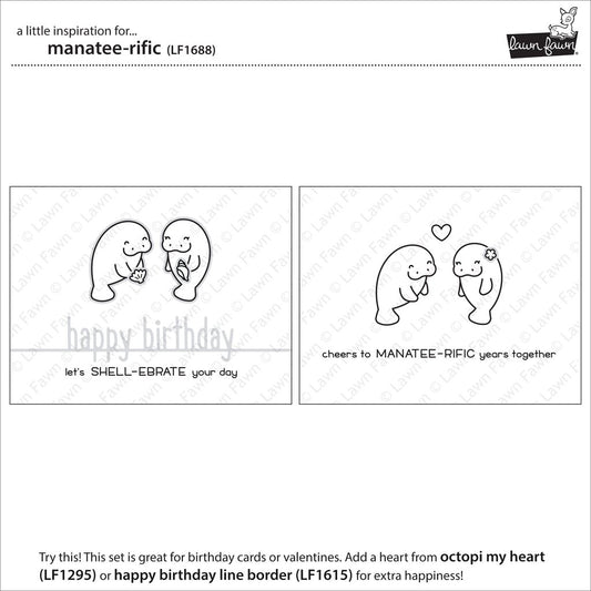 Lawn Fawn - Manatee-rific - Clear Stamps 3x4