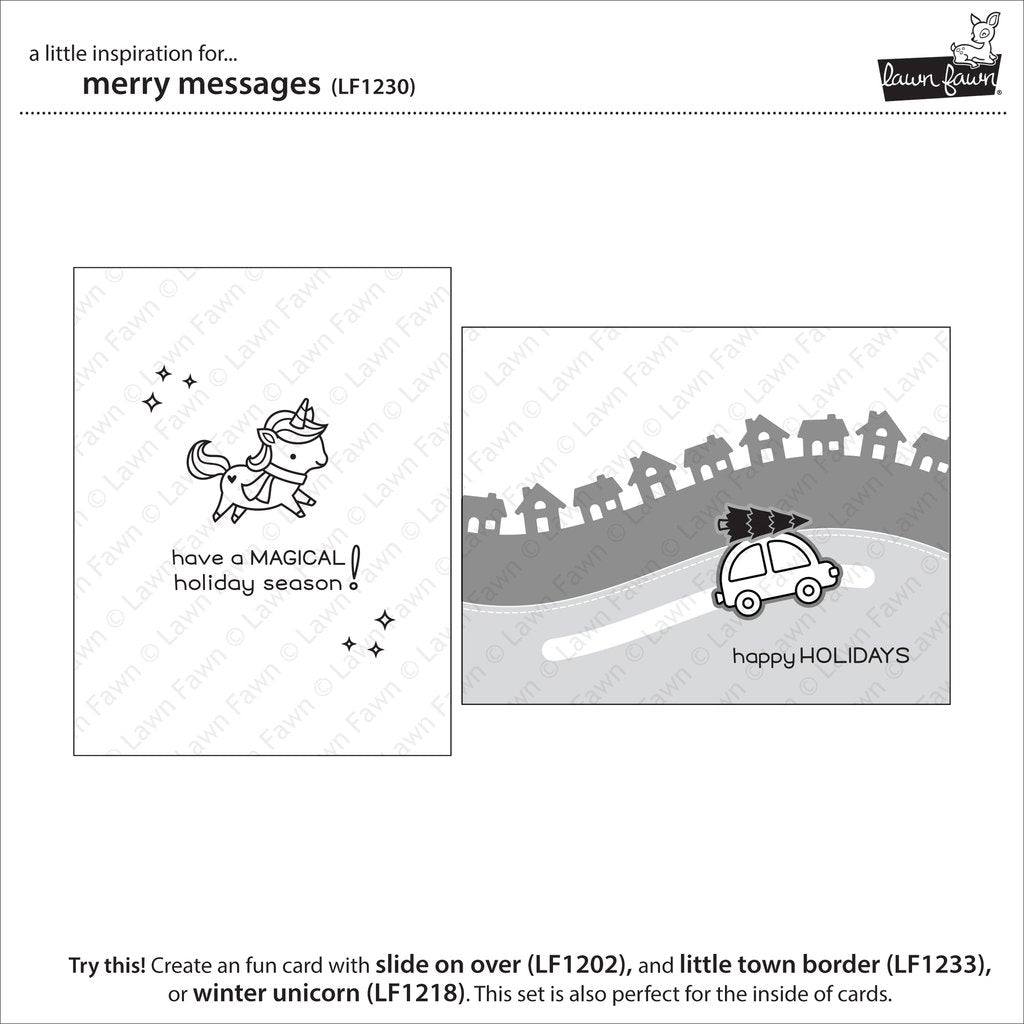 Lawn Fawn - Merry Messages - Clear Stamp 4x6