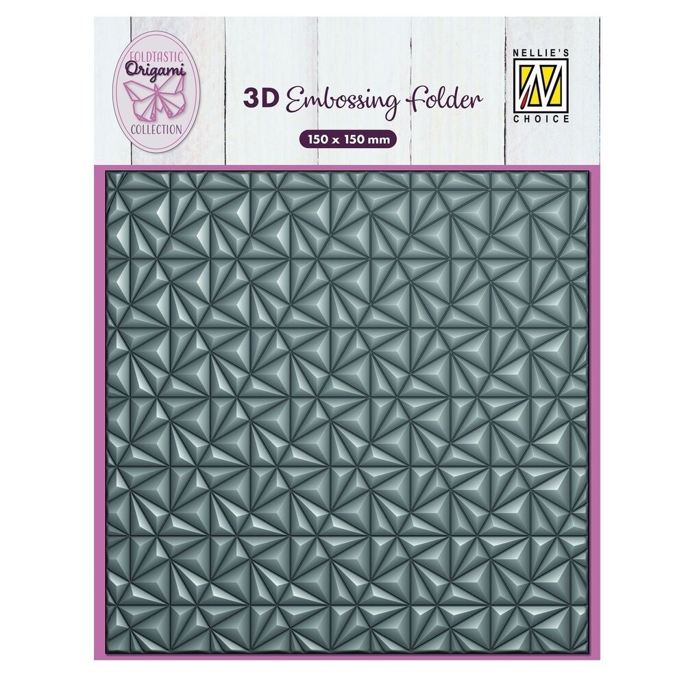 Nellie Snellen 3D Prägefolder mit Origami-Dreiecksmuster