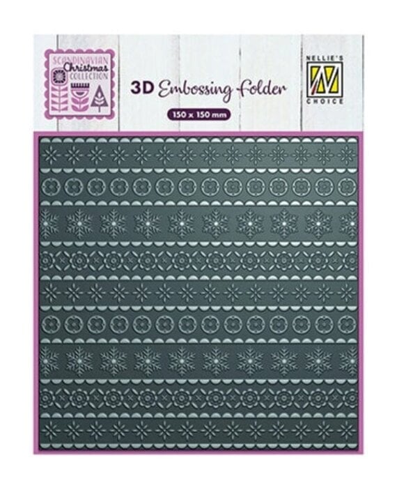 3D Embossing Folder Scandinavian Christmas Prägefolder von Nellie Snellen (EF3D095)