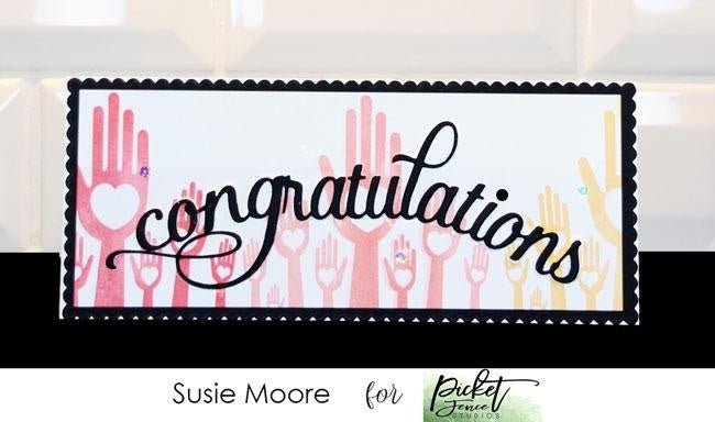 Picket Fence Studios Slim Line Congratulations Word 4x10 Inch Dies