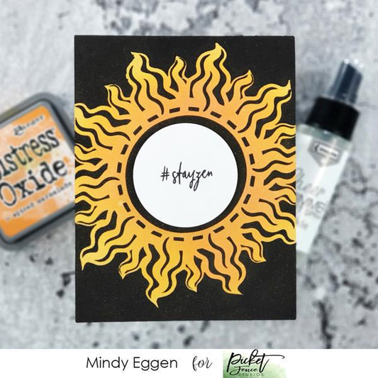 Picket Fence Studios Stencil Schablone 15x15cm Artsy Sun