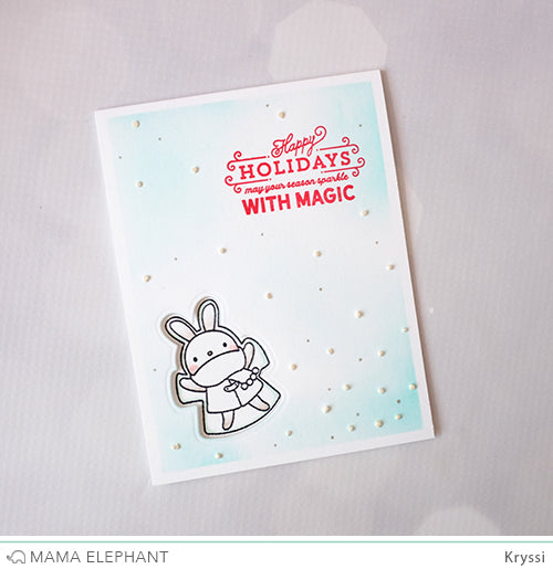 Mama Elephant - Pixs Happy Holiday Clear Stamp 4x6