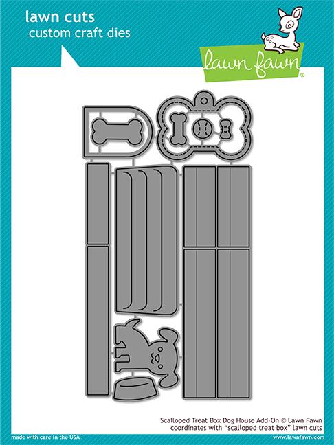 Lawn Fawn - Scalloped Treat Box Dog House Add-On - Stanzen
