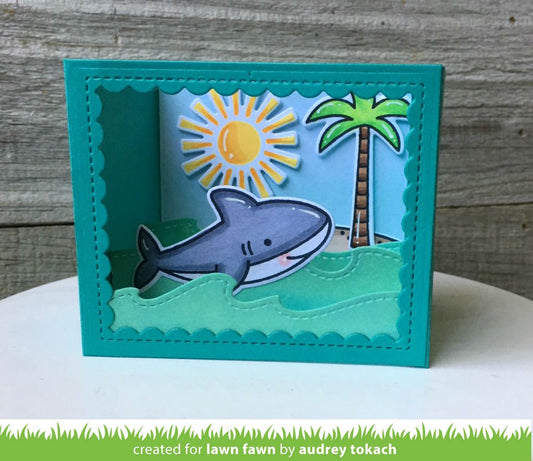 Lawn Fawn - Shadow Box Card Ocean Add-On - Stanzen
