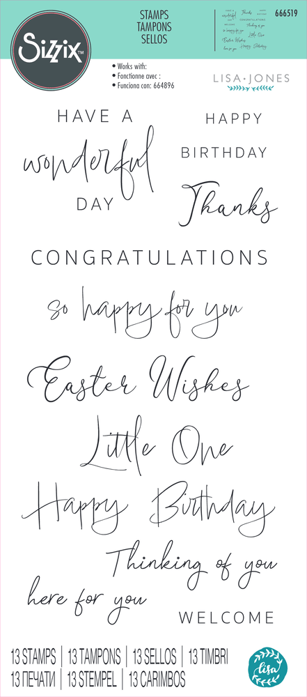 Sizzix Lisa Jones Daily Sentiments Clear Stamps