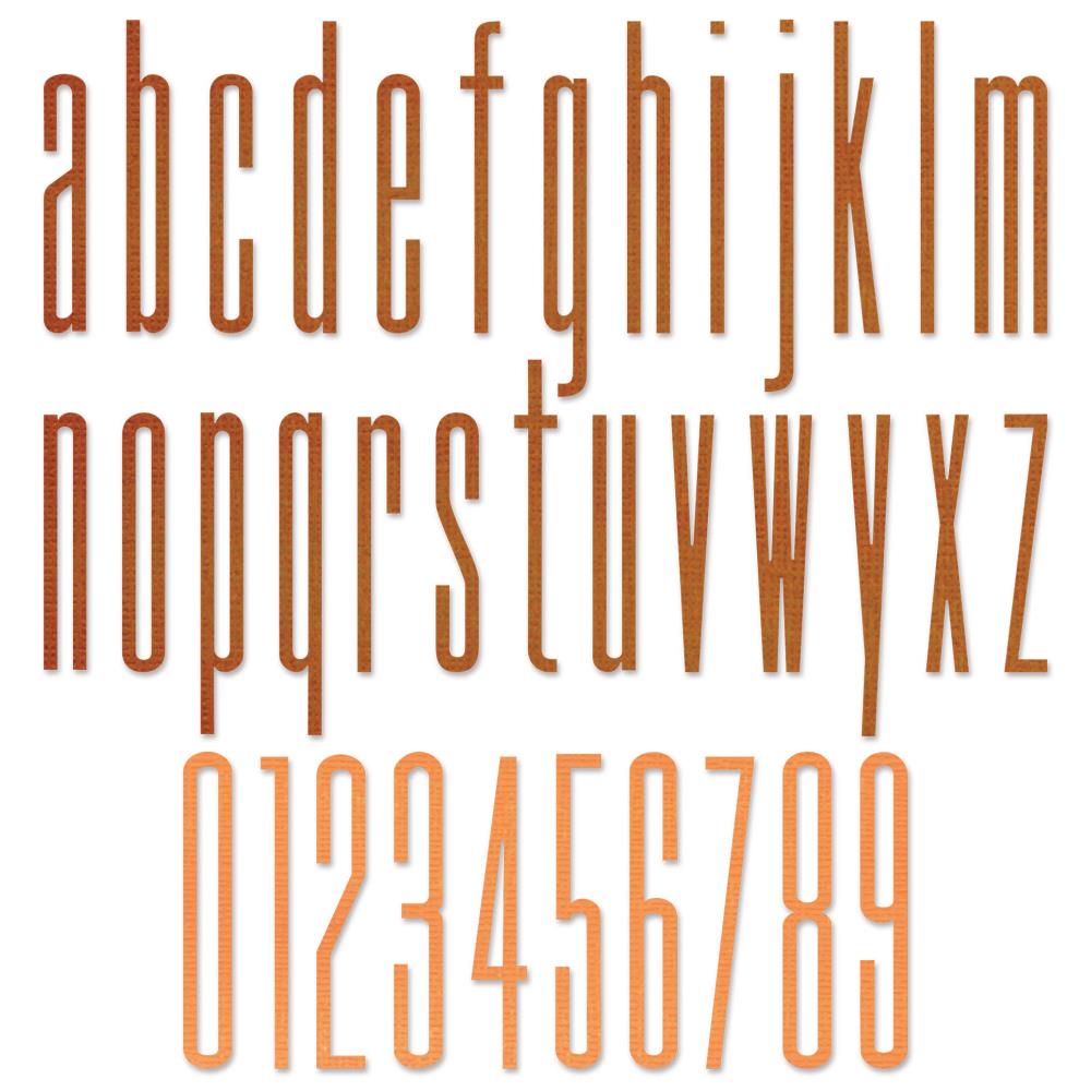 Sizzix Thinlits By Tim Holtz - Alphanumeric Stretch Lower & Numbers - Stand Alone Stanzen