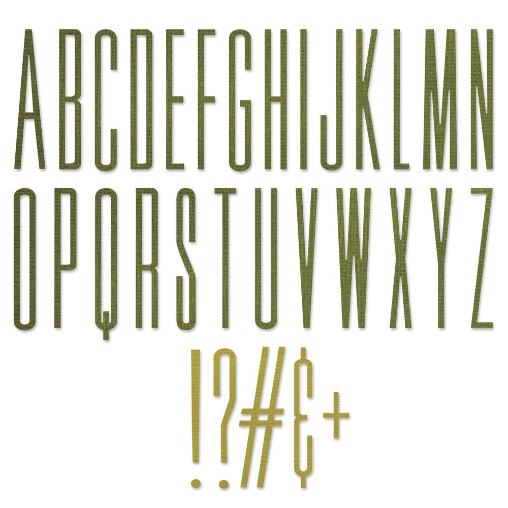 Sizzix Thinlits By Tim Holtz - Alphanumeric Stretch Upper - Stand Alone Stanzen