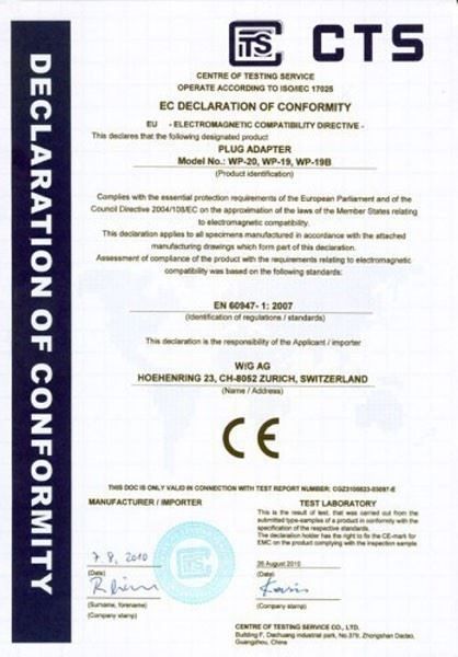 Stecker Adapter EU-CH Permanent - weiss