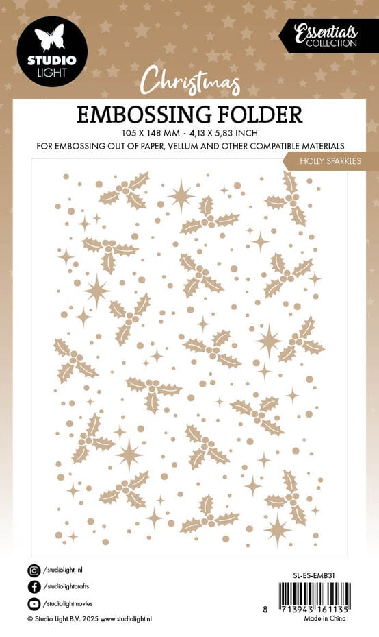 Holly Sparkles Prägefolder 105×148 mm von Studio Light – Mistelzweig-Motiv