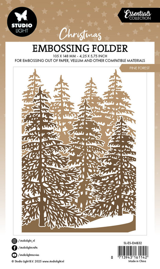 Pine Forest Prägefolder 105×148 mm von Studio Light – Tannenwald-Motiv