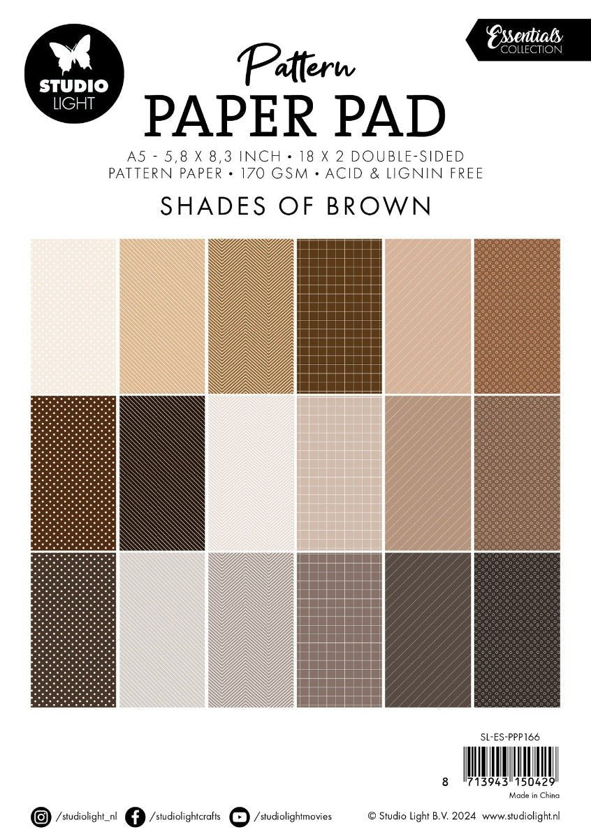 Pattern Paper Pad Shades Of Brown A5