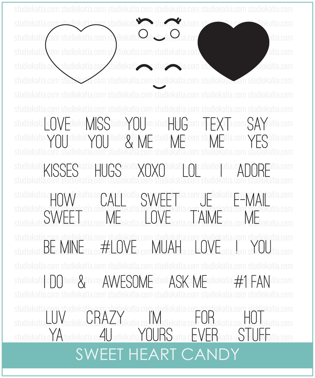 Studio Katia - Sweet Heart Candy - Clear Stamp