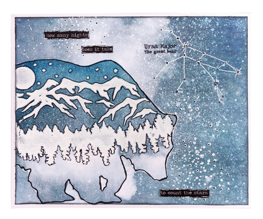 Studio Light - Schablone 6x6 -Moon Flower Mask - Polar Bear