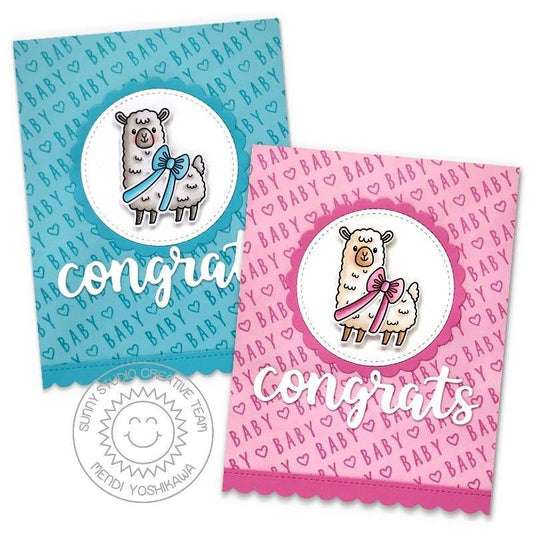Sunny Studio Lovable Llama Clear Stamp Set 2x3