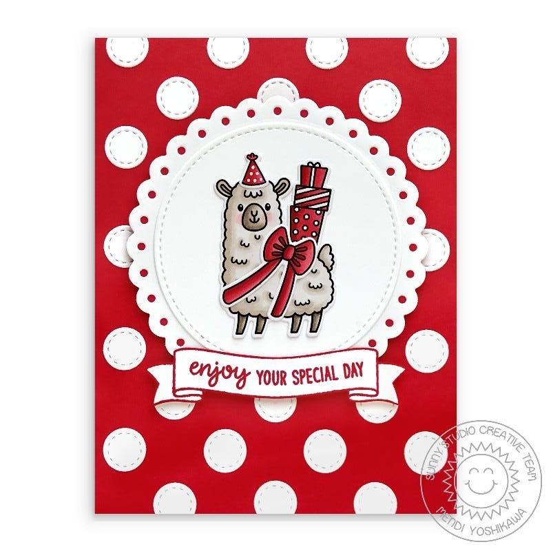 Sunny Studio - Lovable Llama - Clear Stamp Set 2x3