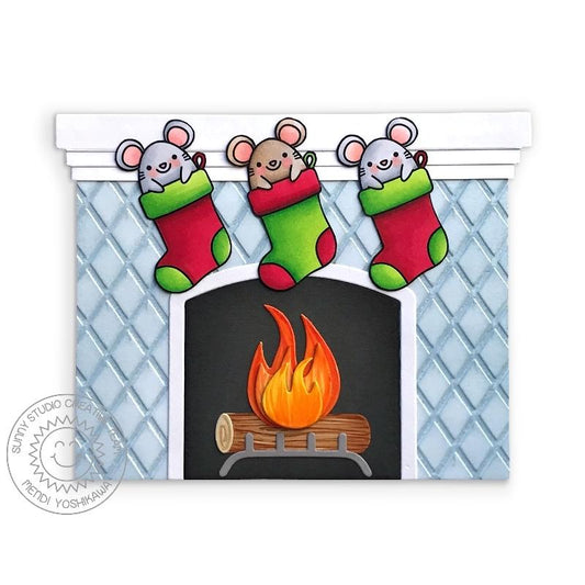 Sunny Studio Merry Mice Clear Stamps 4x6