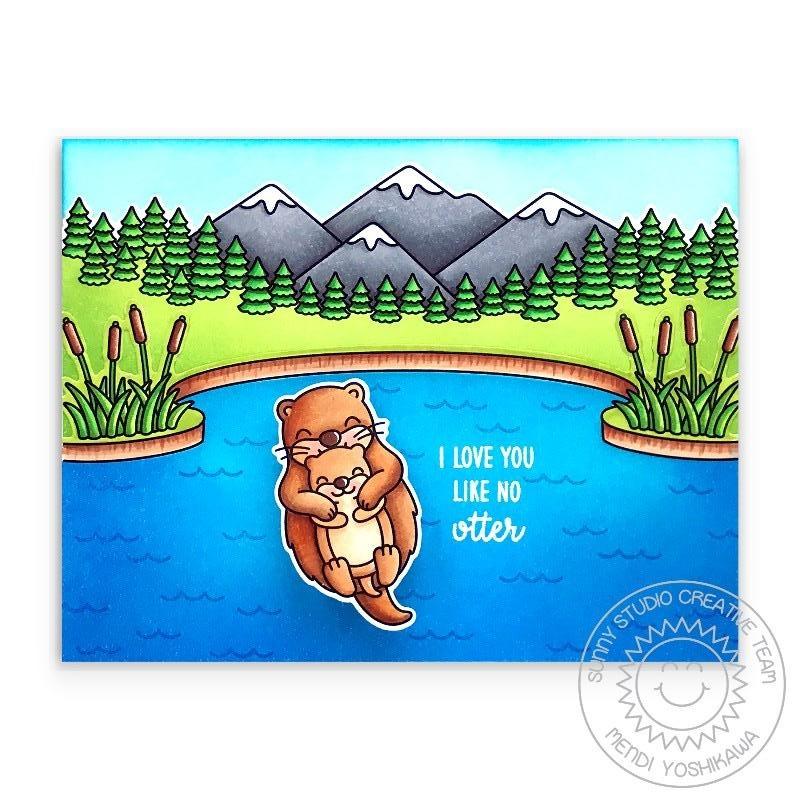 Sunny Studio - My Otter Half - Clear Stamp Set 3x4