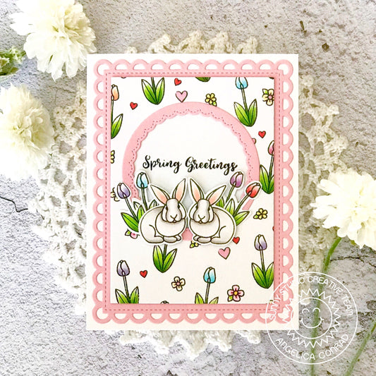 Sunny Studio Spring Greetings Clear Stamp Set 2x3