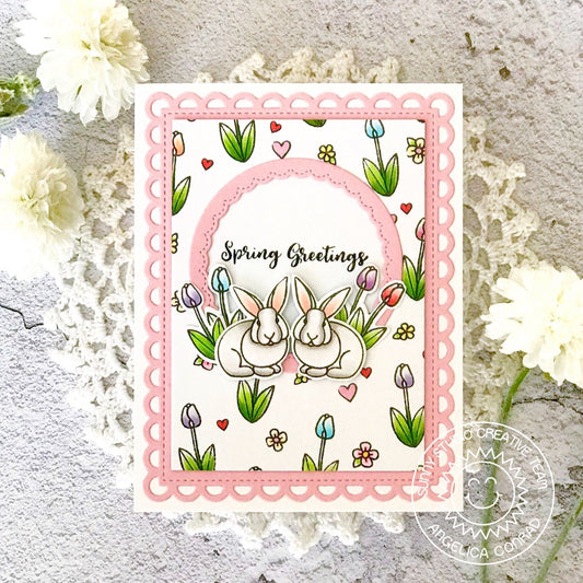 Sunny Studio Spring Greetings Clear Stamp Set 2x3