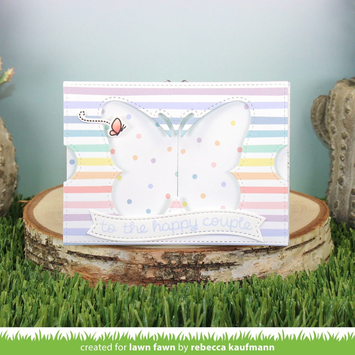 Lawn Fawn Ta-da! Diorama! butterfly window add-on Stand alone Stanzschablone