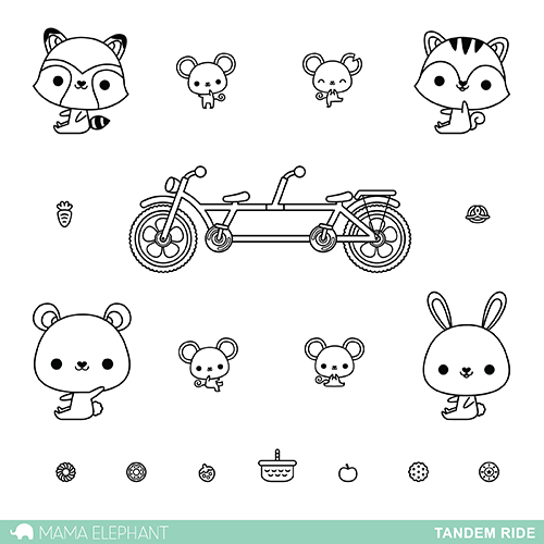 Mama Elephant - Stempelset 4x6" - Tandem Ride