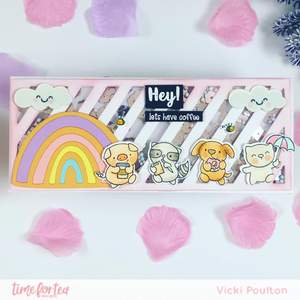 Time For Tea - Candy Stripes - Slimline Stand Alone Stanze