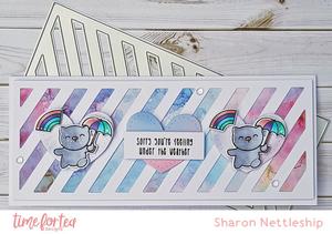 Time For Tea - Candy Stripes - Slimline Stand Alone Stanze