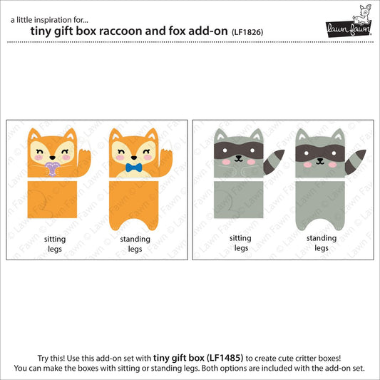 Lawn Fawn - Tiny Gift Box Raccoon/Fox Add-On - Stanze