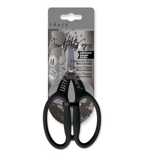 Tonic Tim Holtz 7″ Titanium Snip Left Handed – schwarze Schere mit Titan-Klinge