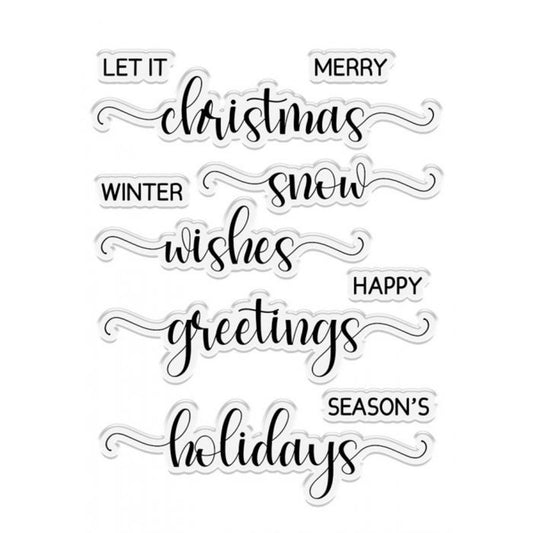 Watercolour Christmas Clear Stamps Brush Sentiments