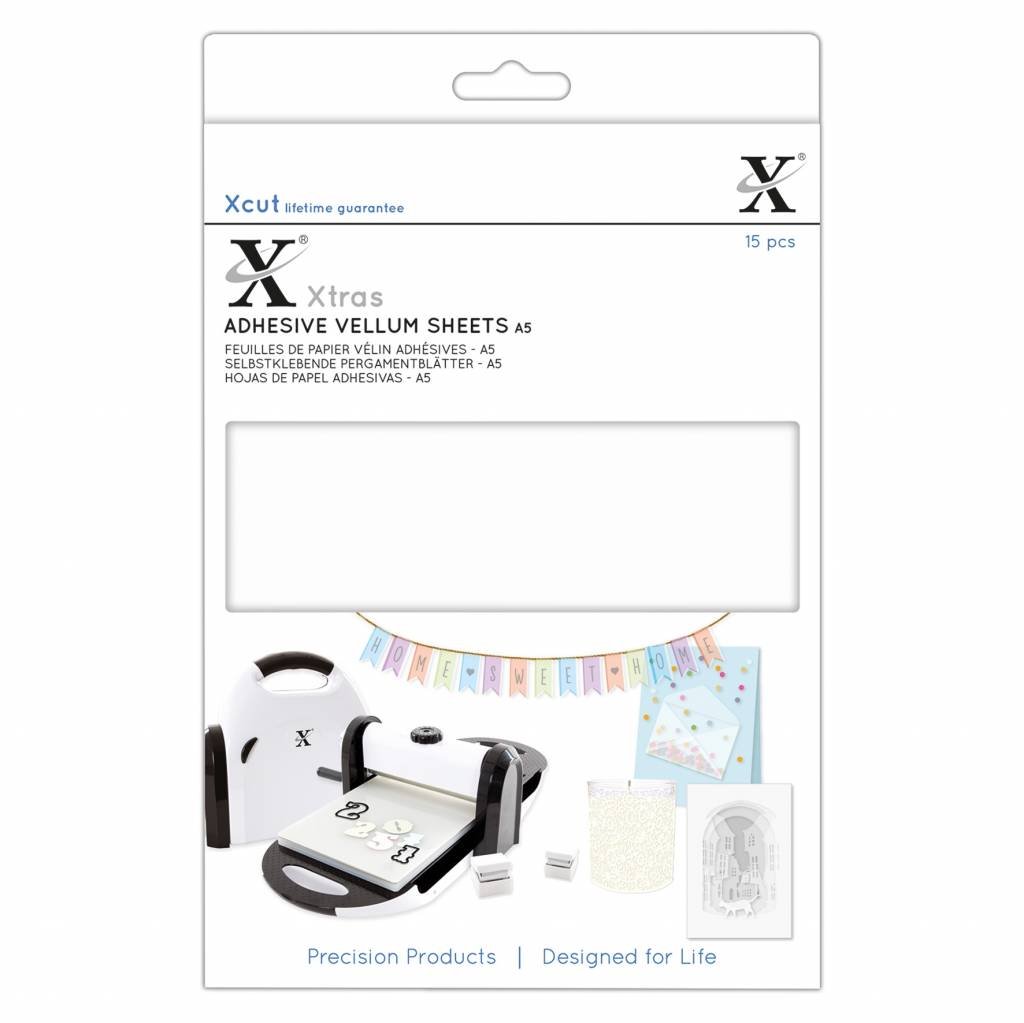 Xcut - Adhesive Foil Sheets A5 - Vellum Sheets White