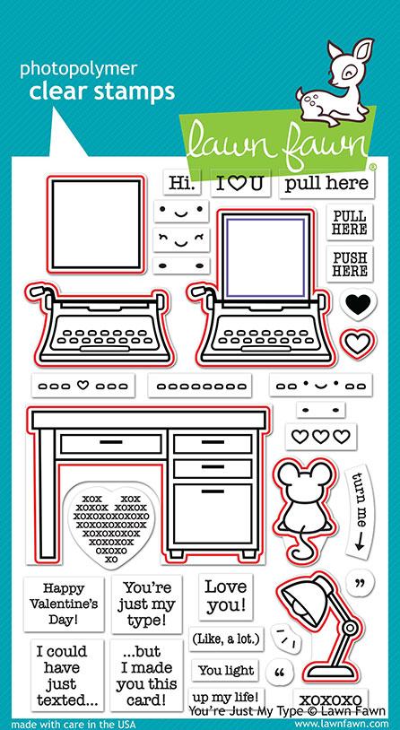 Lawn Fawn you're just my type Stanzen