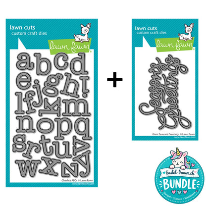 Lawn Fawn Giant Season's Greetings + Charlie's ABCs Stanzen Bundle