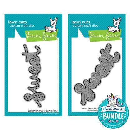 Lawn Fawn Scripty Sweet + Outline Add-On Lawn Cuts