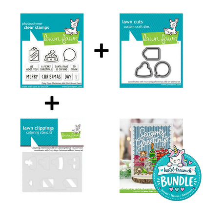 Cozy Dogs Christmas Add-On Stempel + Stanze + Coloring Stencils