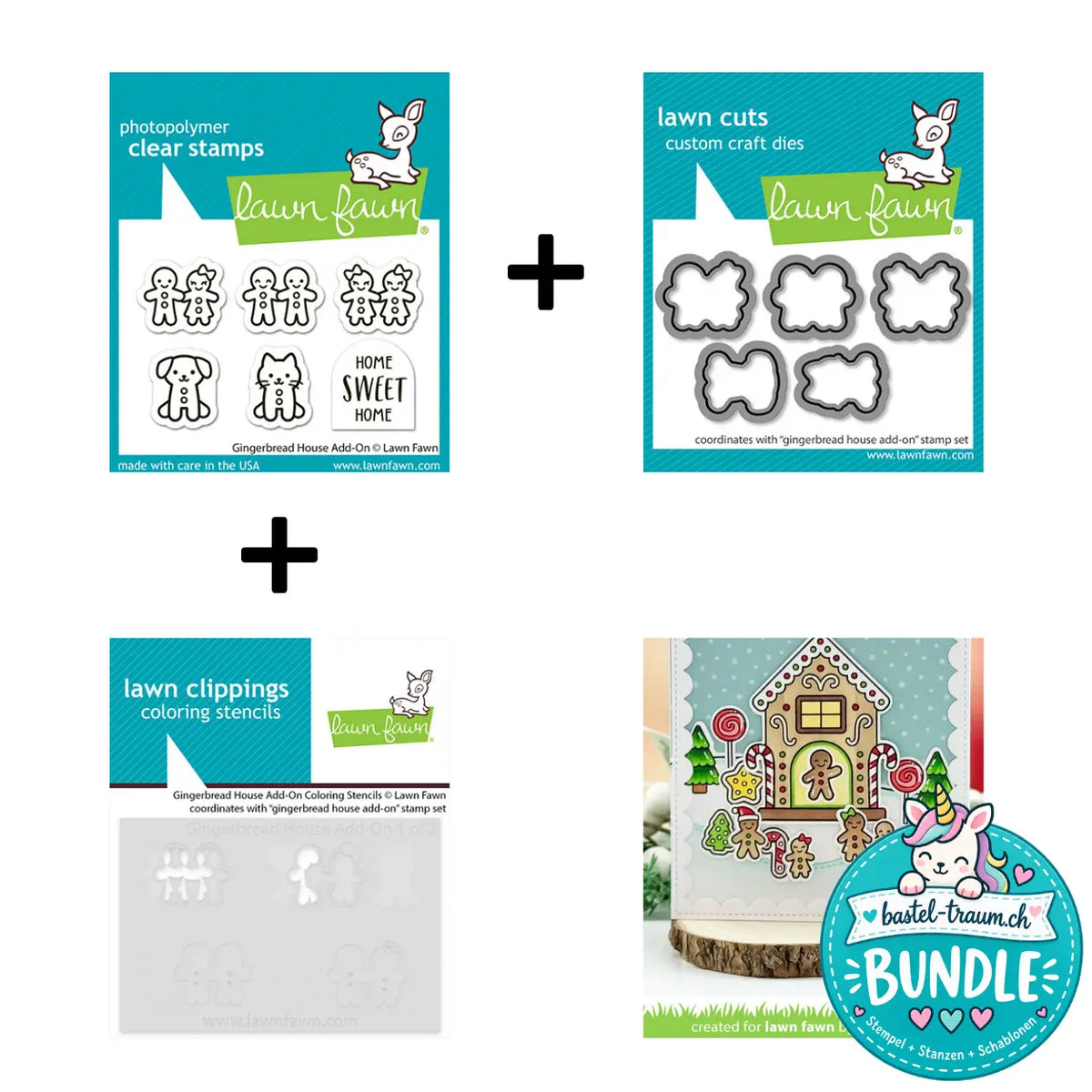 Gingerbread House Add-On Stempel + Stanze + Coloring Stencils